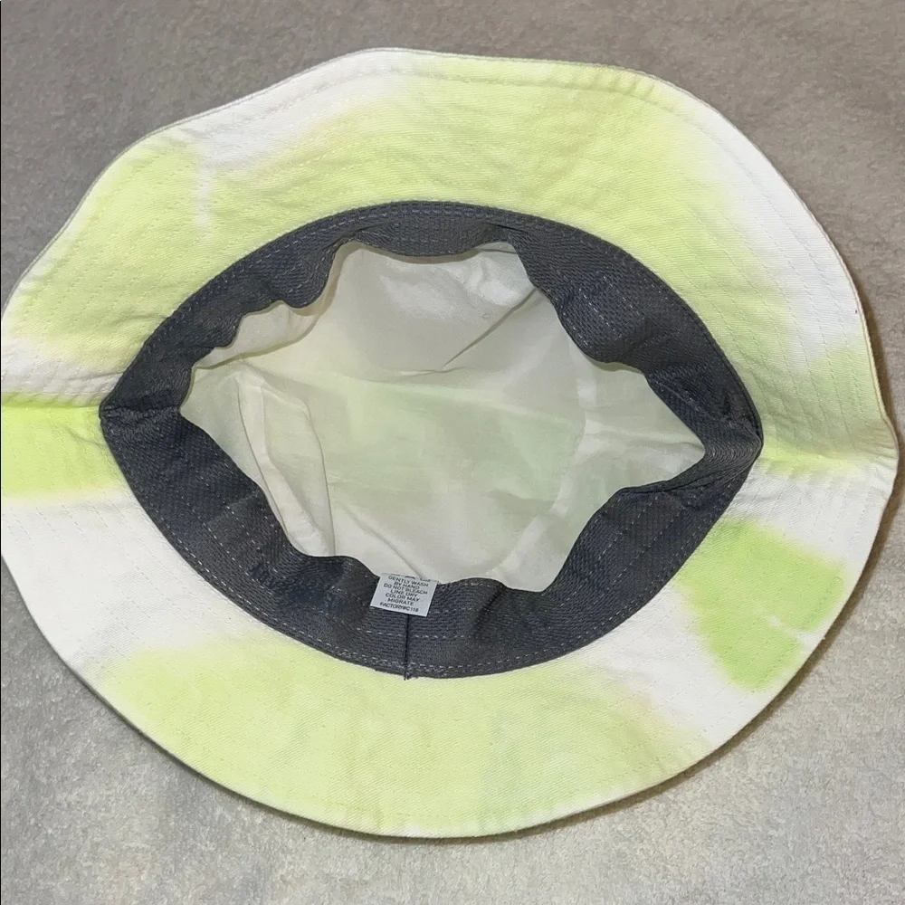 Adidas Kids Neon Green and White Bucket Hat
